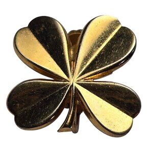 Vintage Accessocraft NYC Gold Tone Clover Shamrock Screwback Earring Single